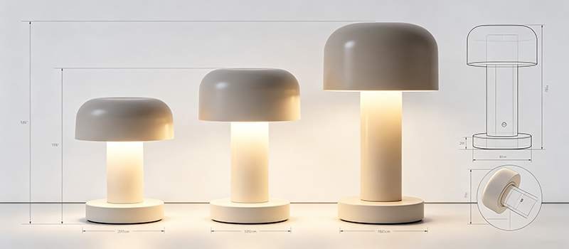 custom led table lamp - size