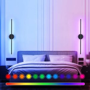 Minimalist Linear LED Wall Sconce, Remote RGB Color Changing