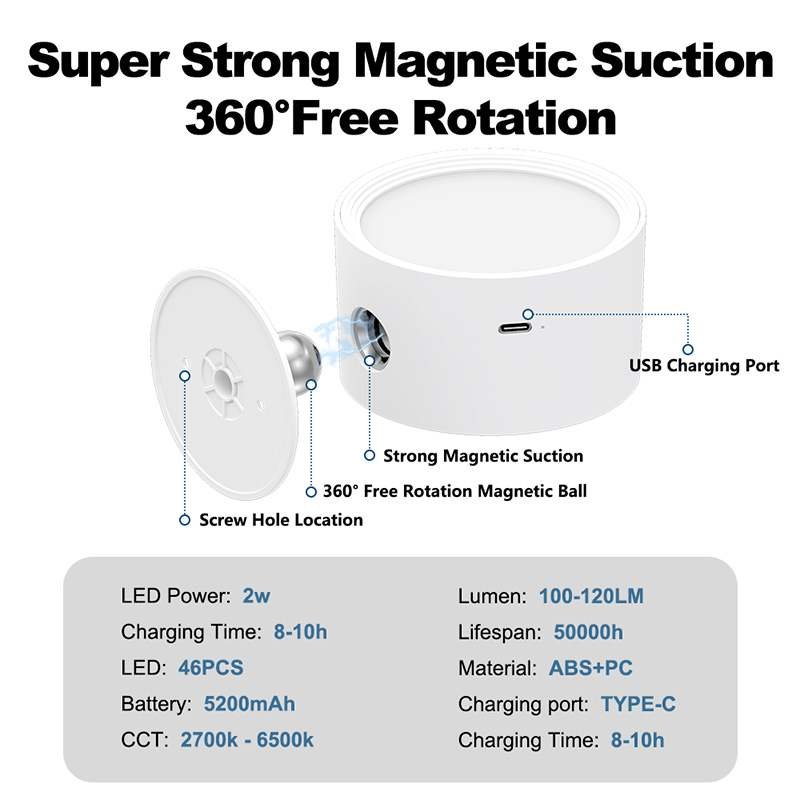 360° Rotatable Rechargeable LED Wall Light