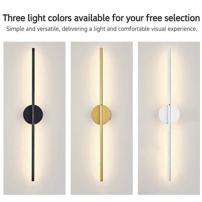 Minimalist Linear LED Wall Sconce, Remote RGB Color Changing