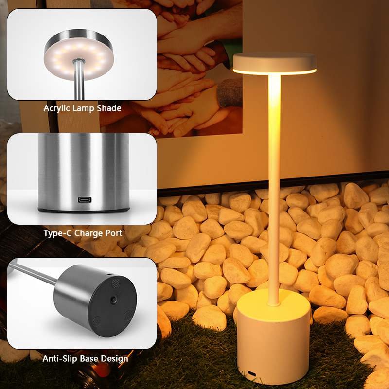 Wireless Rechargeable Metal Table Lamp