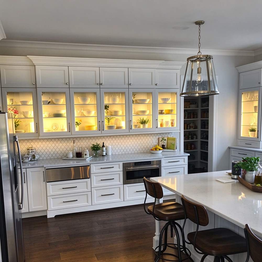 kitchen cupboard led lights - glass front cupboard light